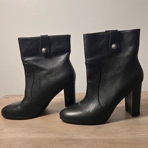 PAIGE Hadley Concho Studded Black Leather Booties (8)
